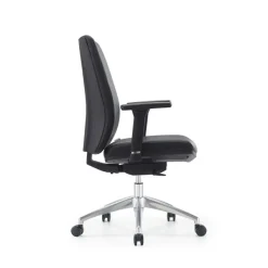 Fauteuil de bureau SHERMAN - accoudoirs réglables - Appui-tête en option - noir