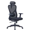 Fauteuil de bureau SUN - accoudoirs - appuie-tête - noir
