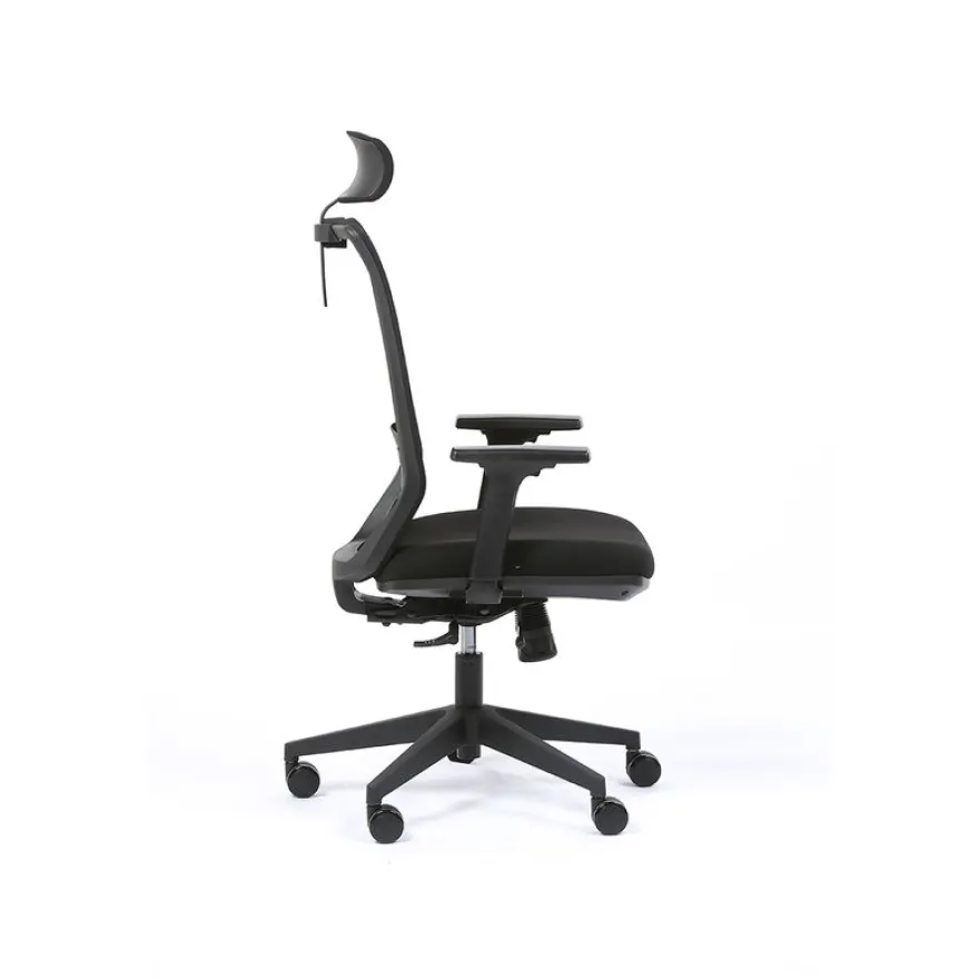 Fauteuil de bureau TECSY - accoudoirs réglables - Appui-tête réglable - noir