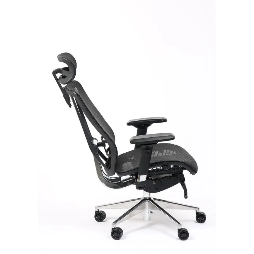 Fauteuil de bureau VASEAT - accoudoirs réglables - appui-tête intégré - noir
