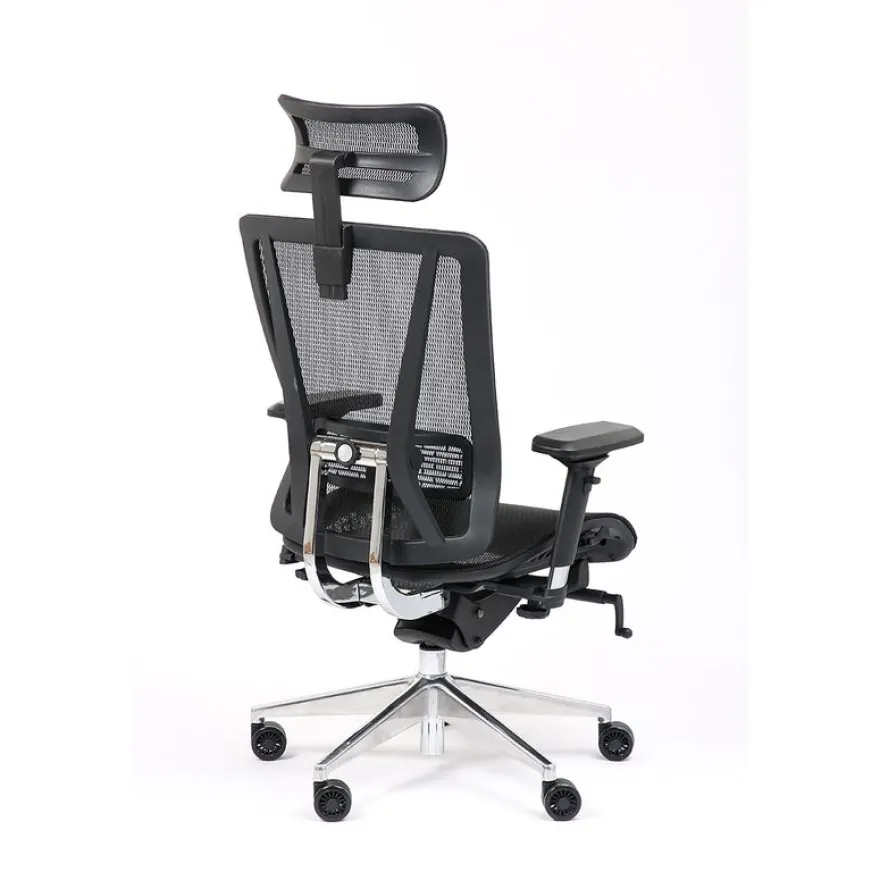 Fauteuil de bureau VASEAT - accoudoirs réglables - appui-tête intégré - noir