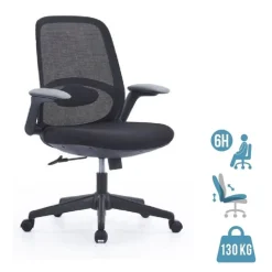 Fauteuil de bureau VEGA - accoudoirs rabattables - noir