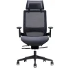 Fauteuil de bureau WALLACE - accoudoirs réglables - appui-tête réglable - noir