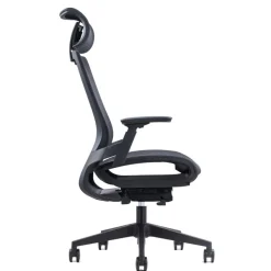 Fauteuil de bureau WALLACE - accoudoirs réglables - appui-tête réglable - noir