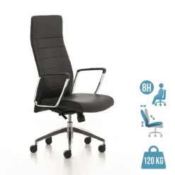 Fauteuil de bureau ZAIRA - accoudoirs fixes - noir