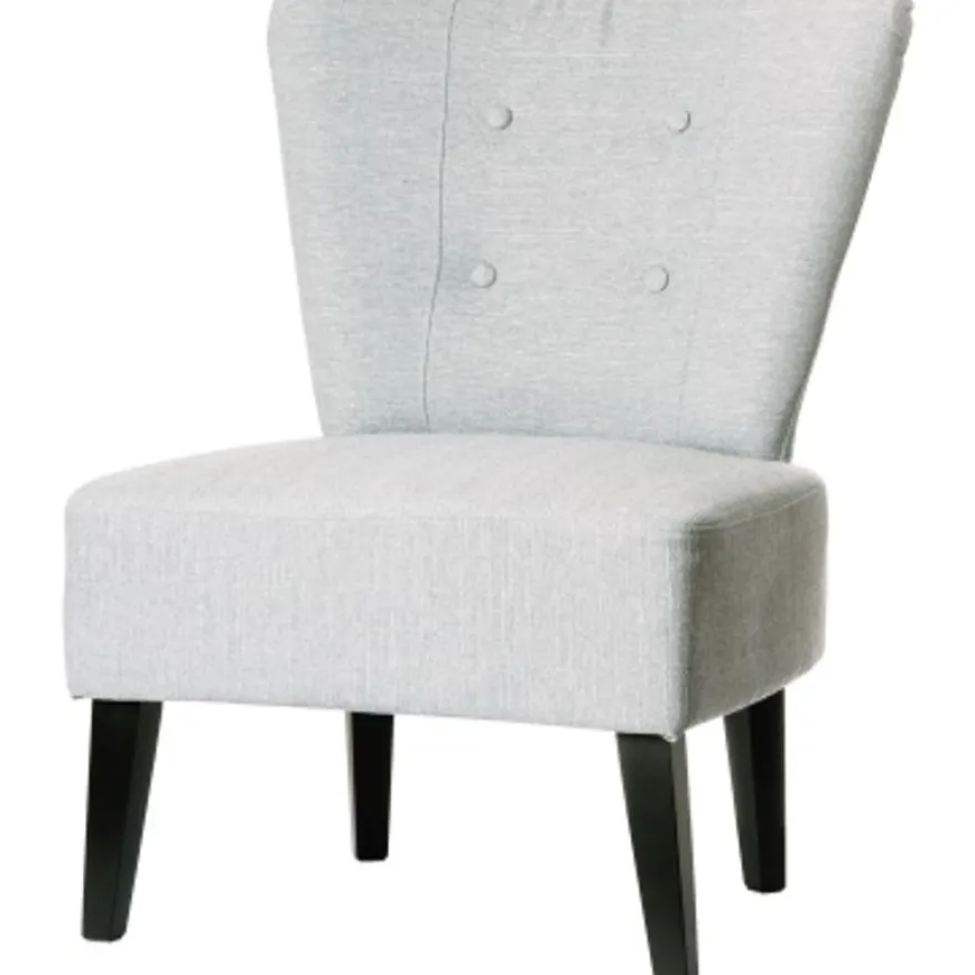 Fauteuil d'accueil BRIGHTON - Piétement en hêtre massif coloris noir - tissu gris clair
