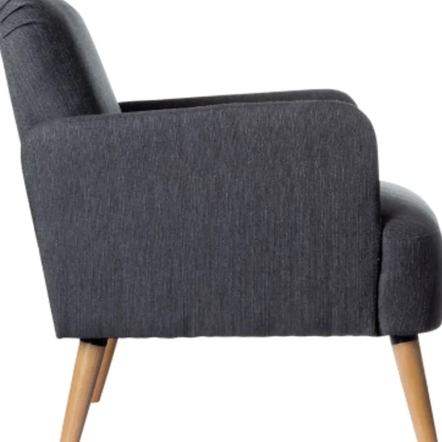 Fauteuil d'accueil BROOKS avec accoudoirs - pieds en hêtre massif - anthracite