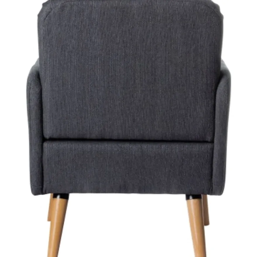 Fauteuil d'accueil BROOKS avec accoudoirs - pieds en hêtre massif - anthracite