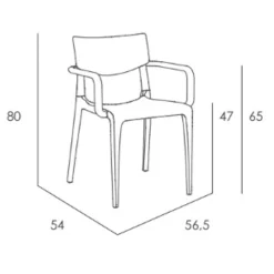 Fauteuil empilable TOWN - Ezpeleta professionnel - Blanc