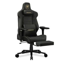 Fauteuil gamer ARMOR EVO M - accoudoirs réglables - appui-tête intégré - noir et or