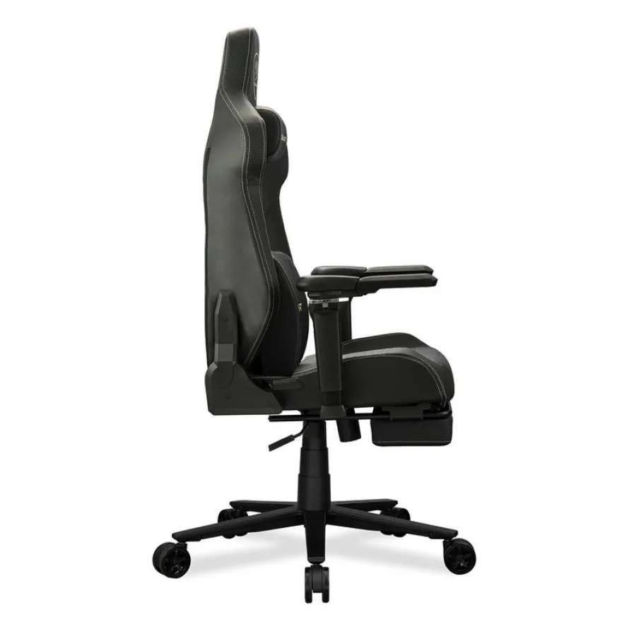 Fauteuil gamer ARMOR EVO M - accoudoirs réglables - appui-tête intégré - noir et or
