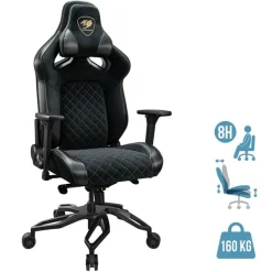 Fauteuil gamer ARMOR TITAN PRO V2 - accoudoirs réglables - appui-tête amovible - noir