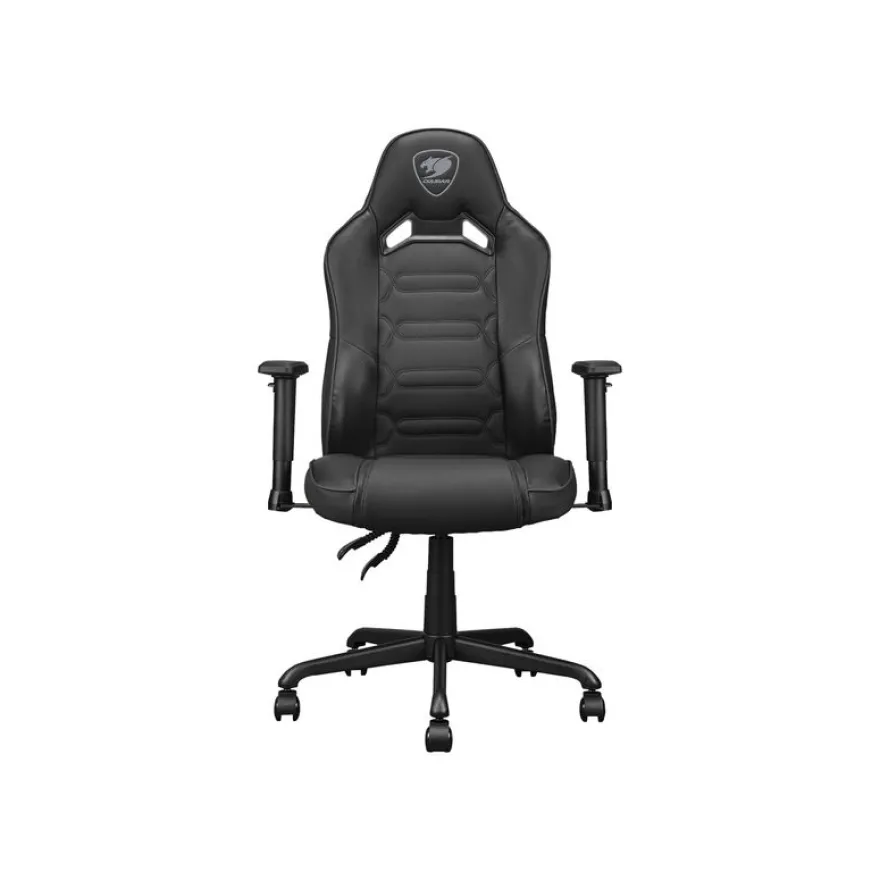 Fauteuil gamer FUSION S Black - accoudoirs réglables - appui-tête intégré - noir