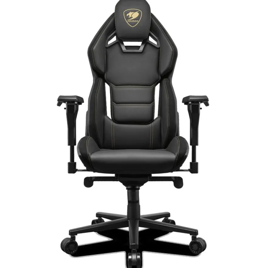 Fauteuil gamer HOTROD ROYAL - accoudoirs réglables - appui-tête intégré - noir et or