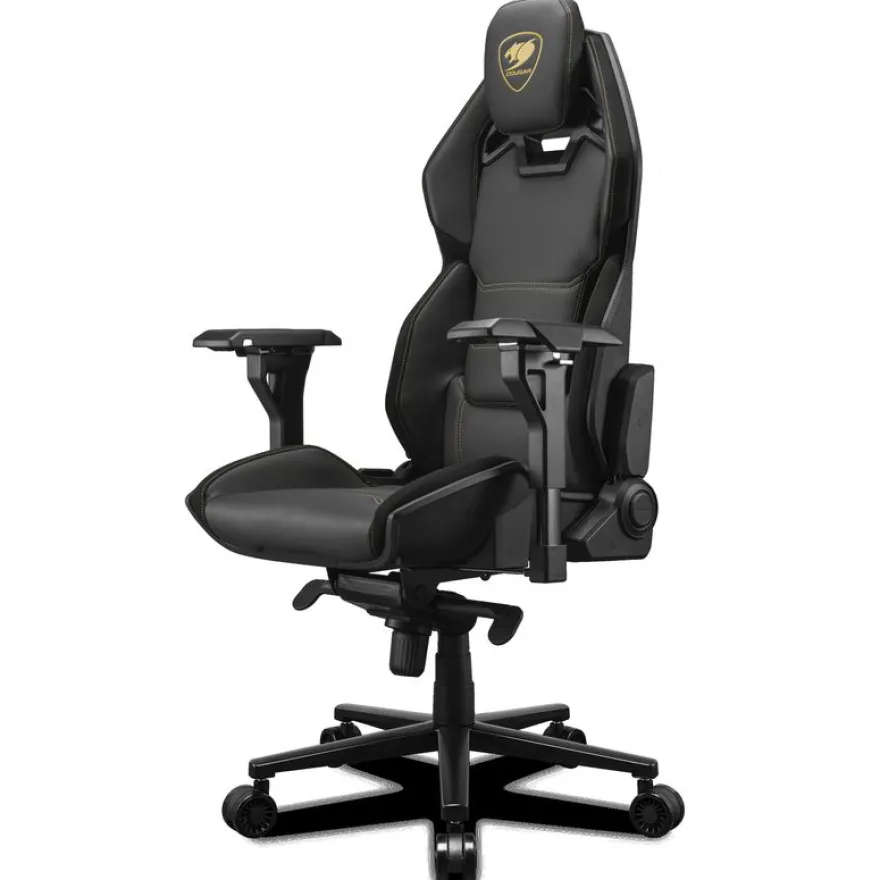 Fauteuil gamer HOTROD ROYAL - accoudoirs réglables - appui-tête intégré - noir et or