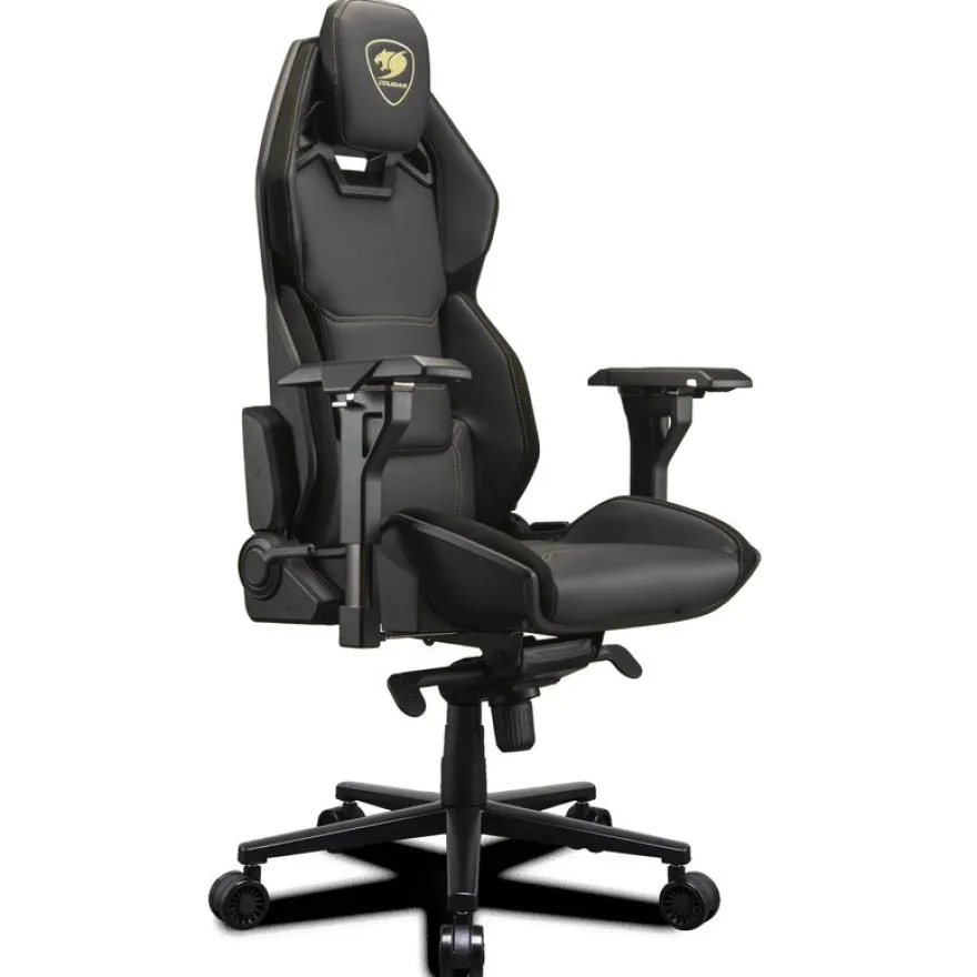 Fauteuil gamer HOTROD ROYAL - accoudoirs réglables - appui-tête intégré - noir et or