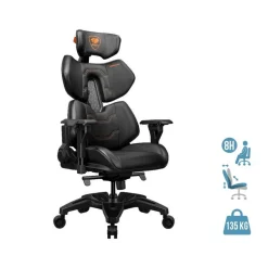 Fauteuil gamer TERMINATOR - accoudoirs réglables - appuie-tête intégré - noir