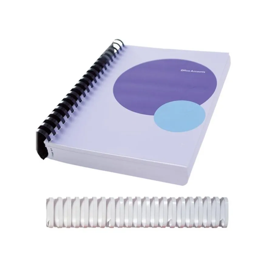 Fellowes - 50 anneaux de reliure en plastique - 45 mm - jusqu'à 410 feuilles - blanc