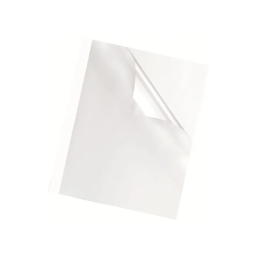 Fellowes - 100 couvertures à reliure pour machine thermique A4 (21 x 29,7 cm) - 200 g/m² - 3 mm - face transparente, dos carton blanc