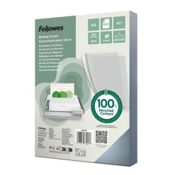 Fellowes - 100 couvertures à reliure A4 (21 x 29,7 cm) - 150 microns - 100% recyclé - transparent