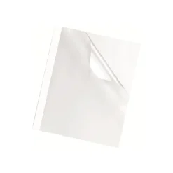 Fellowes - 100 couvertures à reliure pour machine thermique A4 (21 x 29,7 cm) - 220 g/m² - 1,5 mm - face transparente, dos carton blanc