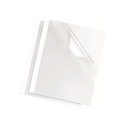 Fellowes - 100 couvertures à reliure pour machine thermique A4 (21 x 29,7 cm) - 220 g/m² - 1,5 mm - face transparente, dos carton blanc