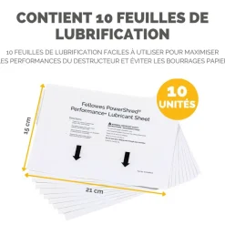 Fellowes - 10 feuilles de lubrification pour destructeur