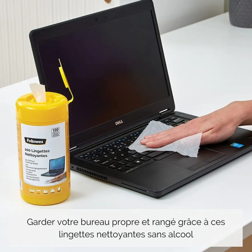 Fellowes - 100 lingettes multisurfaces sans alcool