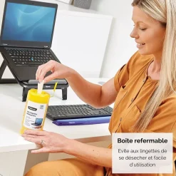Fellowes - 100 lingettes multisurfaces sans alcool
