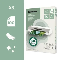 Fellowes - 100 pochettes de plastification A3 - recyclé - brillantes