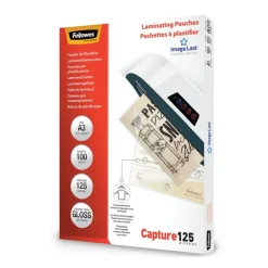 Fellowes - 100 pochettes de plastification A3 (303 x 426 mm) - 125 microns - brillantes