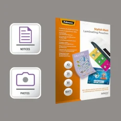Fellowes - 25 pochettes de plastification A3 (303 x 426 mm) - 80 microns - mate