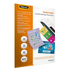 Fellowes - 25 pochettes de plastification A4 (216 x 303 mm) - 80 microns - mate