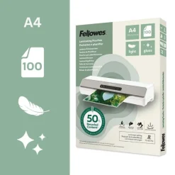 Fellowes - 100 pochettes de plastification A4 - recyclé - brillantes