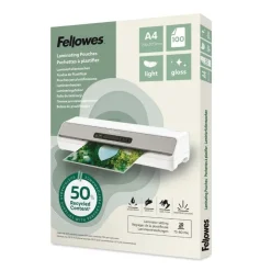 Fellowes - 100 pochettes de plastification A4 - recyclé - brillantes
