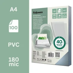 Fellowes - 100 unités - couverture à reliure PVC