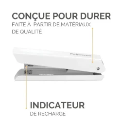 Fellowes - Agrafeuse LX820 blanche avec Microban® - capacité de 20 feuilles - pleine bande