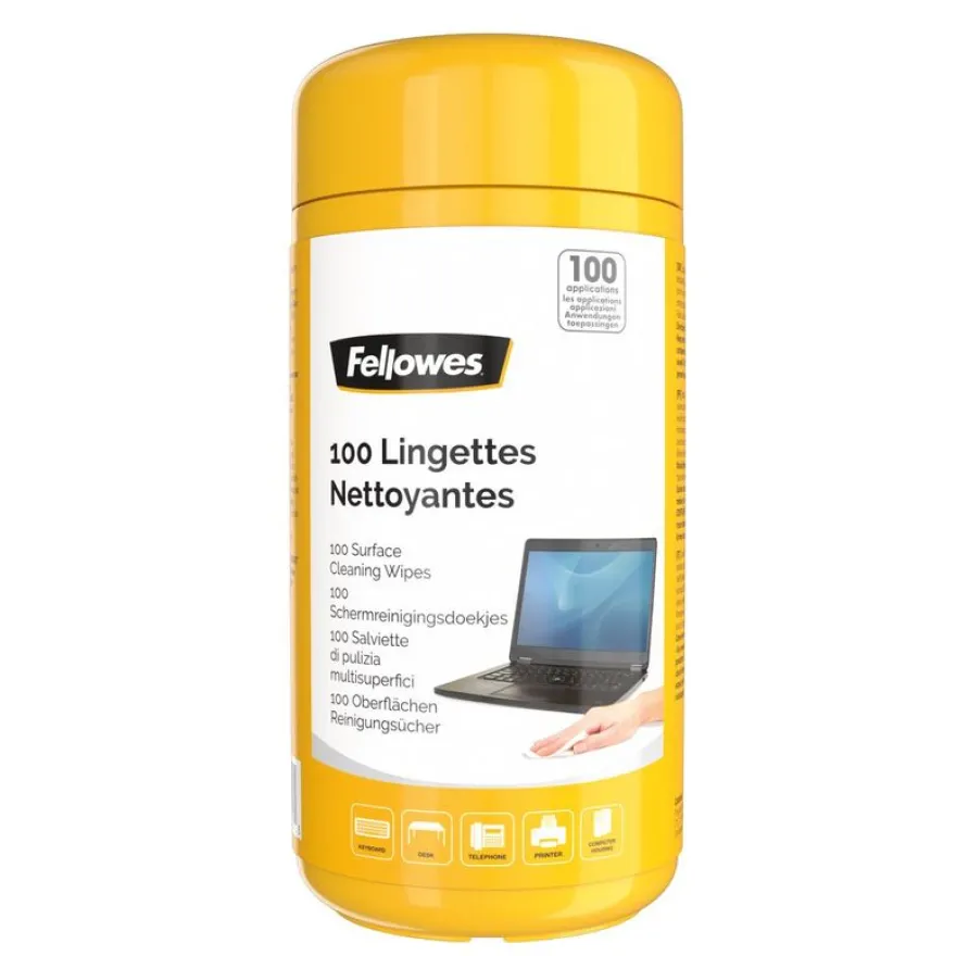 Fellowes - boîte de 100 lingettes nettoyantes multi-surfaces