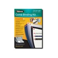 Fellowes - kit de démarrage de reliure A4 (21 x 29,7 cm) - pour 20 dossiers avec anneaux plastique 6mm (x5), 8mm (x10), 12mm (x5) jusqu'à 80 feuilles