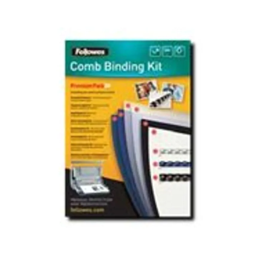 Fellowes - kit de démarrage de reliure A4 (21 x 29,7 cm) - pour 20 dossiers avec anneaux plastique 6mm (x5), 8mm (x10), 12mm (x5) jusqu'à 80 feuilles