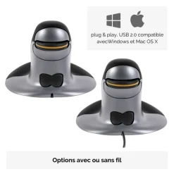 Fellowes - Souris sans fil verticale ambidextre - Medium