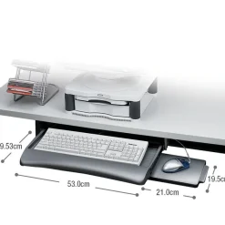 Fellowes - Support clavier / souris coulissant gris