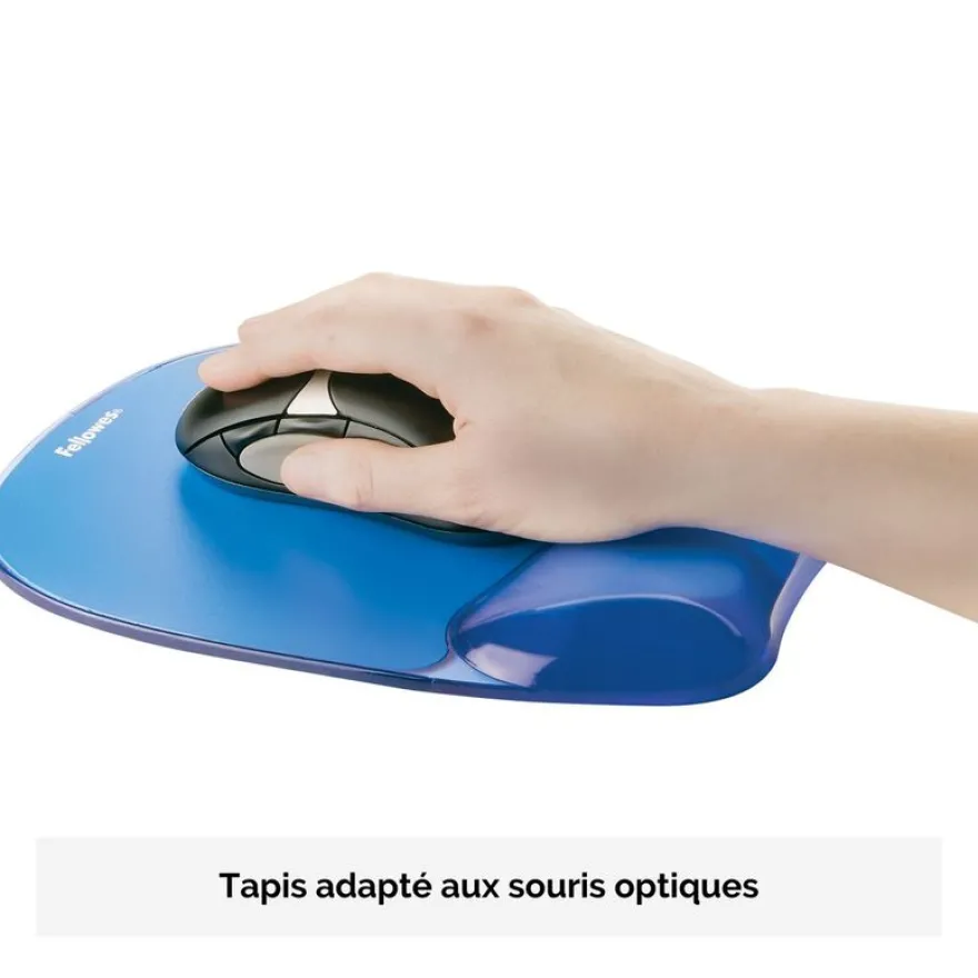 Fellowes - Tapis de souris avec repose-poignet Crystals Gel bleu