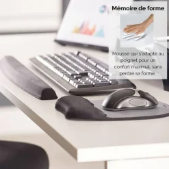 Fellowes - Tapis de souris / Repose-poignet en mousse à mémoire de forme - adapté aux souris optiques - support antidérapant