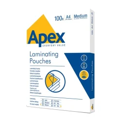 Fellowes Apex - 100 pochettes de plastification A4 (216 x 303 mm) - 125 microns