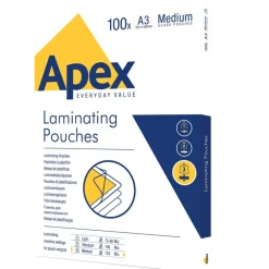 Fellowes Apex - 100 pochettes de plastification A3 (303 x 426 mm) - 125 microns