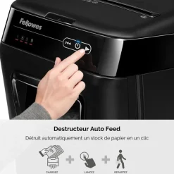 Fellowes AutoMax 200C - destructeur de documents coupe croisée - 200 feuilles - Corbeille 32 litres - anti-bourrage - destruction silencieuse