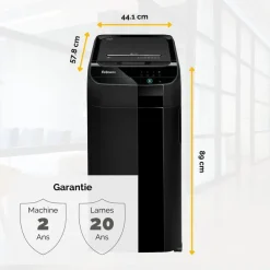 Fellowes AutoMax 550C - destructeur de documents coupe croisée - 550 feuilles - Corbeille 83 litres - anti-bourrage - destruction silencieuse