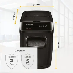 Fellowes AutoMax 150C - destructeur de documents coupe croisée - 150 feuilles - Corbeille 32 litres - anti-bourrage - destruction silencieuse