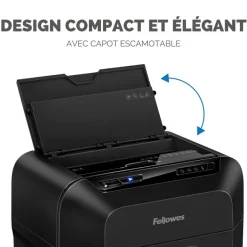 Fellowes AutoMax 80M - Destructeur de documents - Particules - 80 feuilles - Corbeilles 17 litres - Hybride - Noir